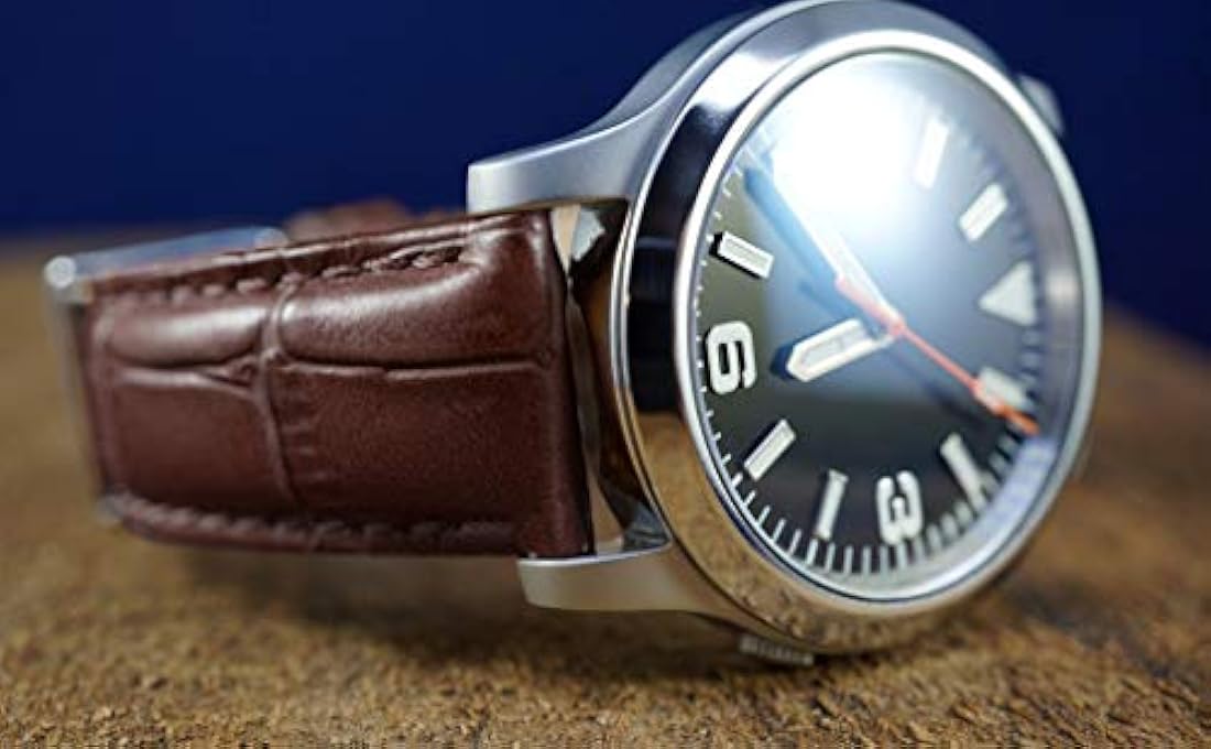 Correa de reloj de piel de cocodrilo mate, varios colores