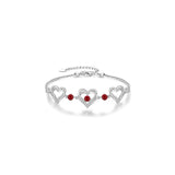 Pulseras y tobilleras de plata fina con colgante de corazón