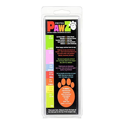 PawZ Dog Boots | Rubber Dog Booties | Waterproof Snow Boots for Dogs | Paw Protection for Dogs | 12 Dog Shoes per Pack (Black)