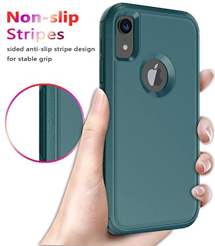 Diverbox Funda para iPhone Xr [a prueba de golpes, a prueba de gotas] [a prueba de polvo], resistente protección para Apple iPhone XR (verde oscuro)