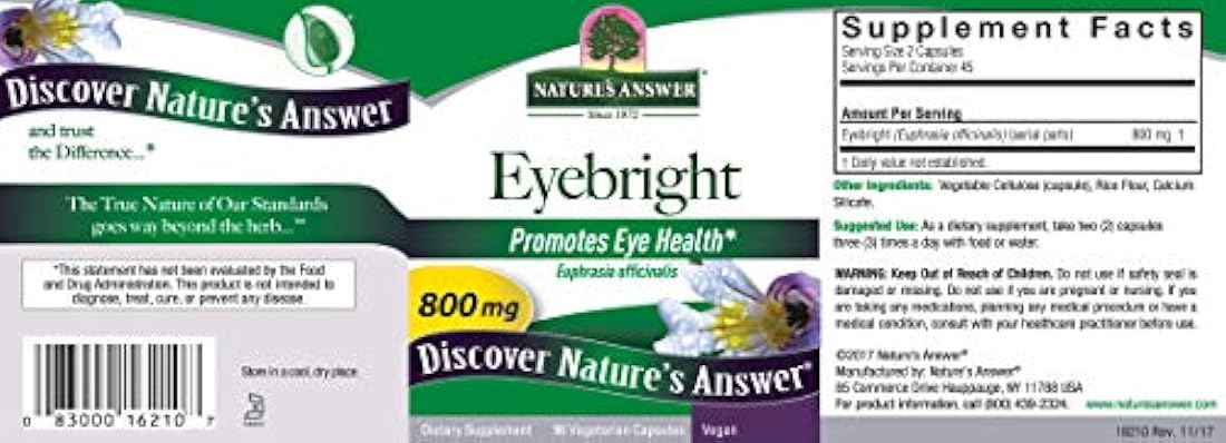 Nature's Answer Eyebright Hierba 90 unidades