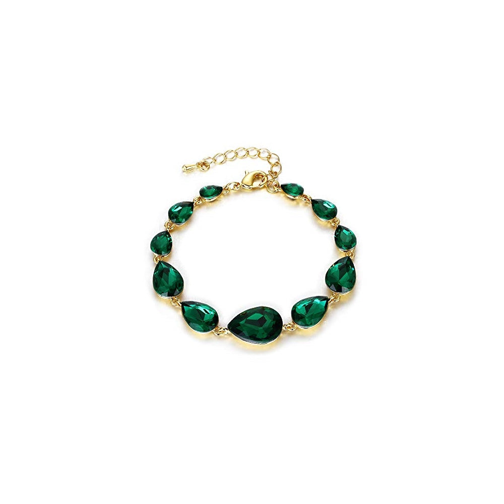 Pulseras y tobilleras de lágrima de cristal para mujer