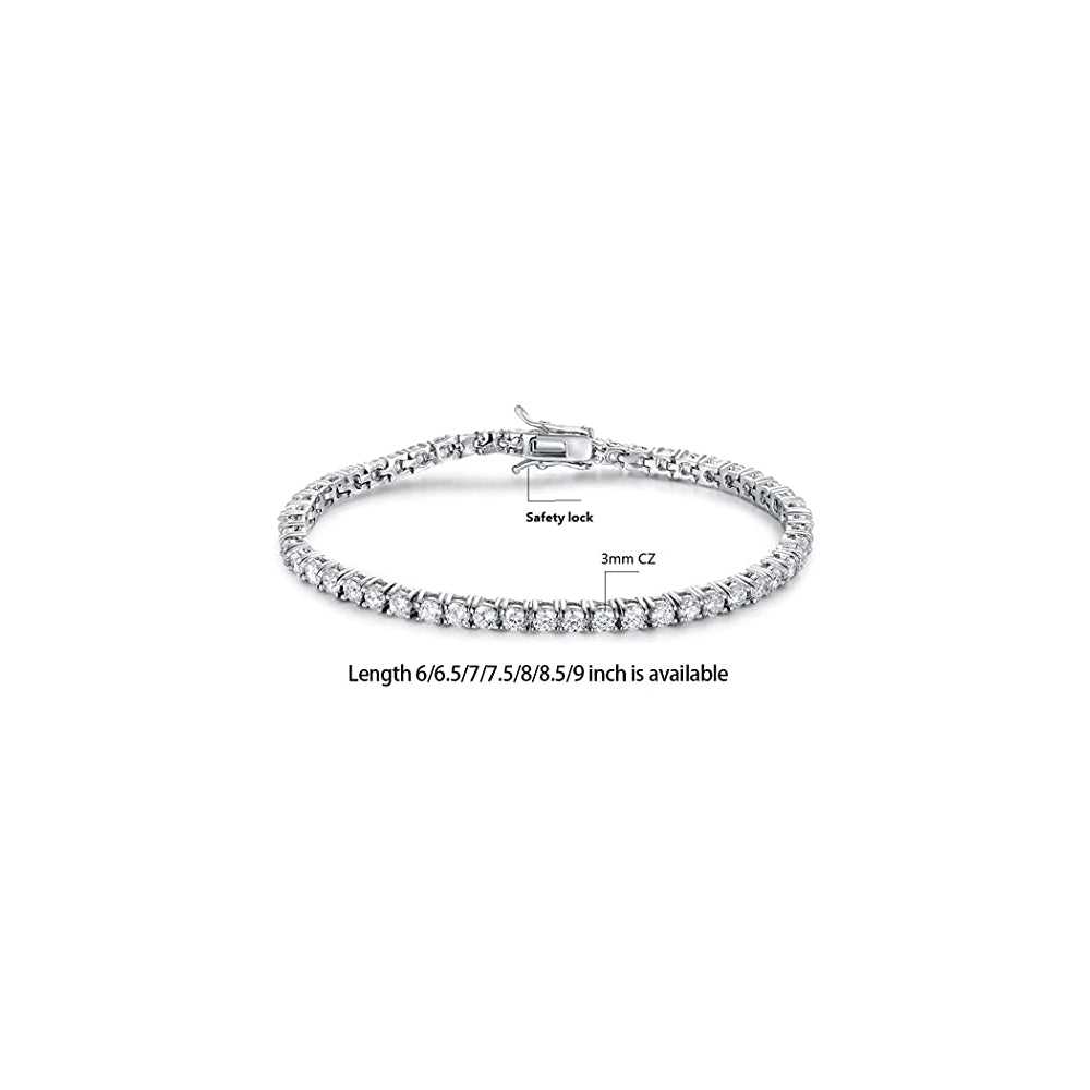 Pulseras y tobilleras de tenis clásica chapada