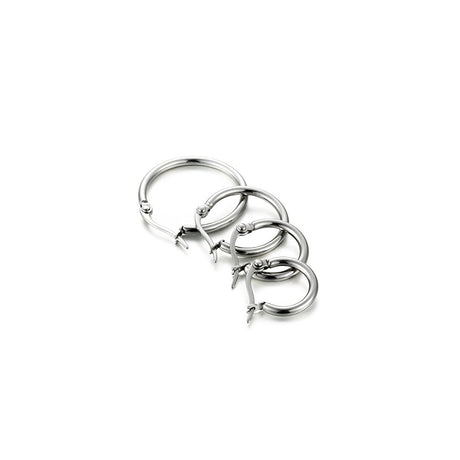 Aretes de argollas de acero inoxidable para mujer