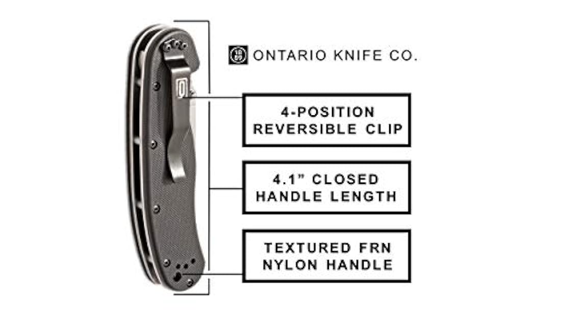 Cuchillo plegable Ontario Knife OKC Rat Ii Sp de mango negro