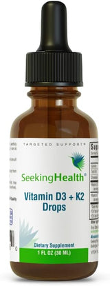 Vitamin D3 + K2 SeekHealth gotas, 12.5 + 50 mcg, niños 4+