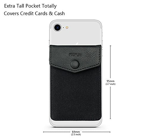 Frifun - Cartera de piel autoadhesiva para tarjetas de crédito, Negro
