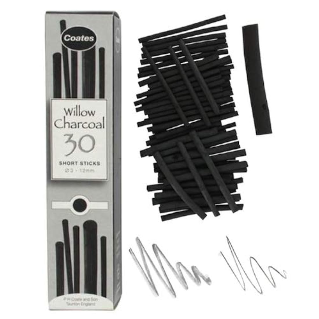 carbonilla de sauce para artistas, Negro, Assorted