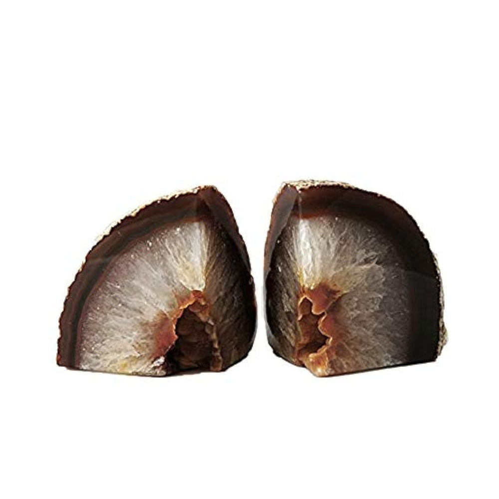 Par de sujetalibros de ágata natural  2-3 lbs (pequeño)