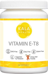 Kala Health Vitamina E-8 softgels – Proporciona todas las 8 formas de vitamina E incluyendo 4 tocoferoles y 4 tocotrienoles el suplemento de vitamina E más completo disponible, 60, 60