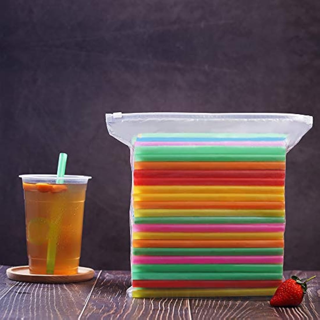 200 pajitas para batidos gigante, coloridas