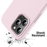 OTOFLY Funda compatible con iPhone 12 Pro Max de 6.7 pulgadas (2020), [Serie sedosa y suave al tacto] Funda protectora de goma de silicona líquida suave de alta calidad (rosa hielo)