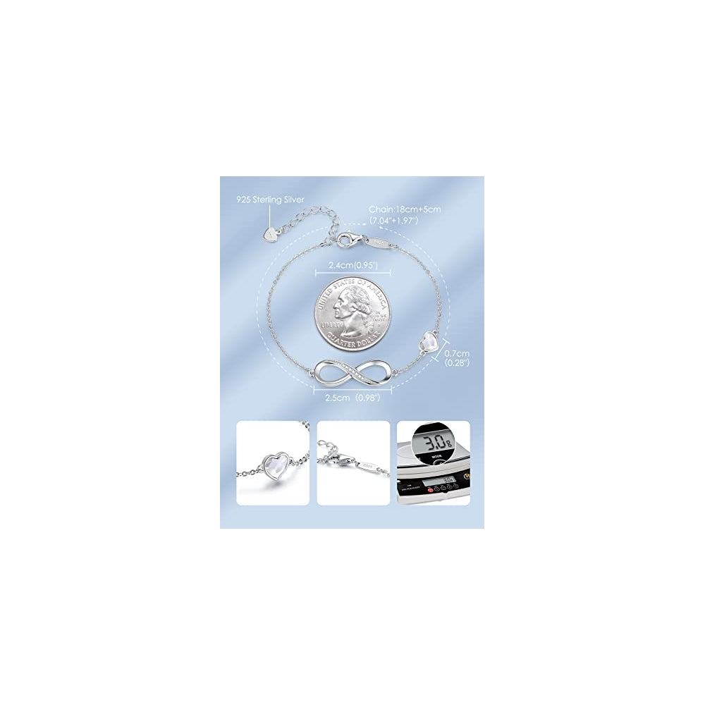 Pulseras de plata de ley 925 ajustable para día de la madre