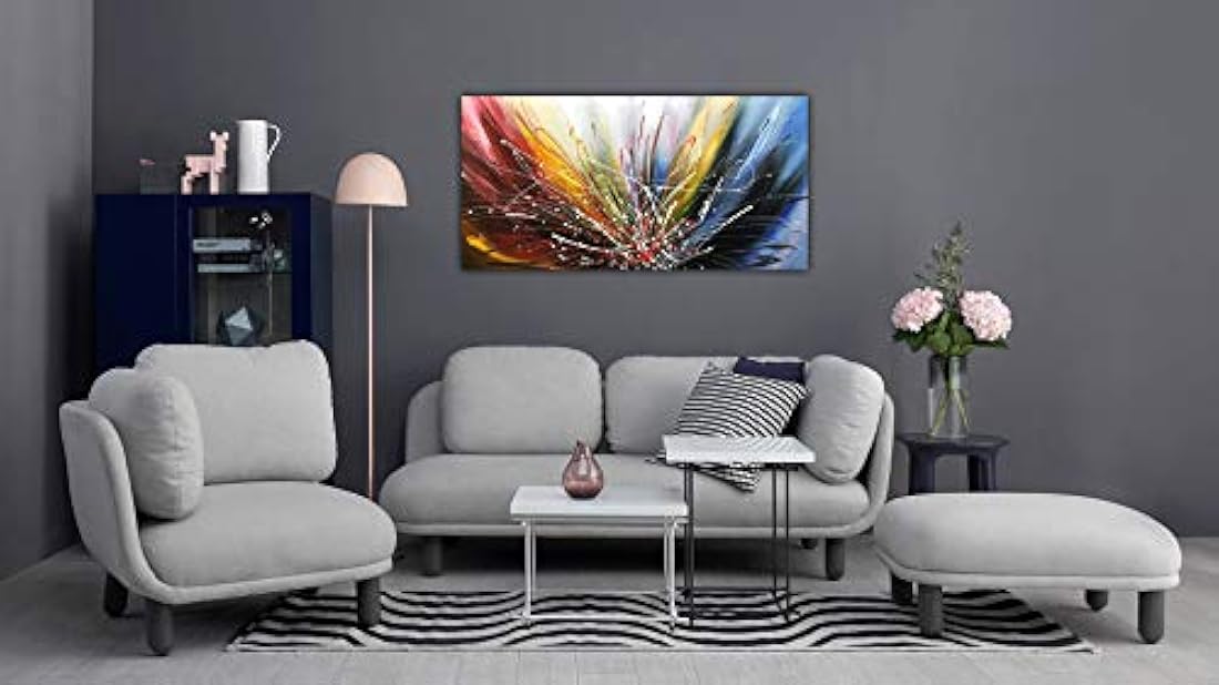 Tiancheng Art, arte abstracto moderno, pintado a mano, pintura al óleo, arte de pared para sala de estar y dormitorio