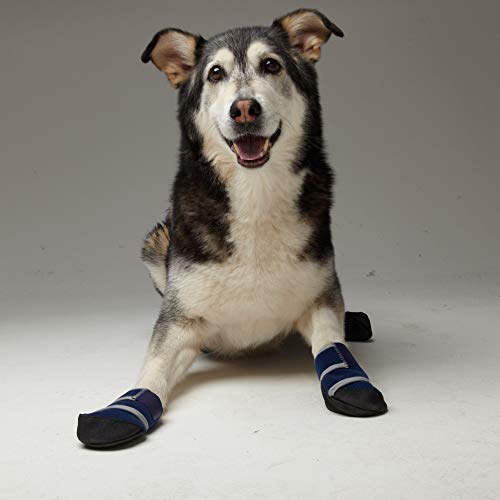 Healers Botas médicas para perros y vendas de gasa, juego de 2 botas con 2 almohadillas de gasa, color azul