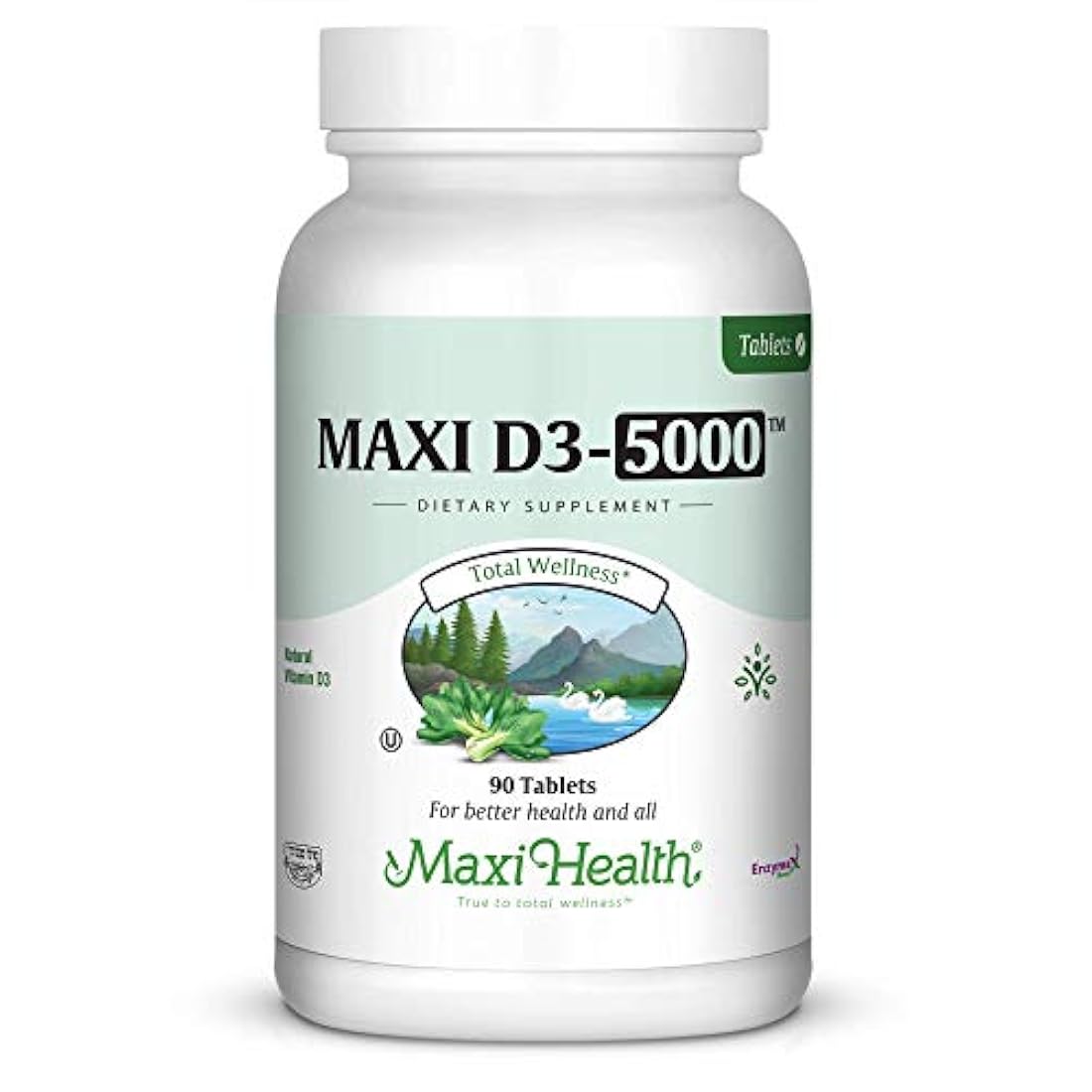 Maxi Health Vitamina natural D3 -"5000 UI" - Suplemento nutricional, D5, 1