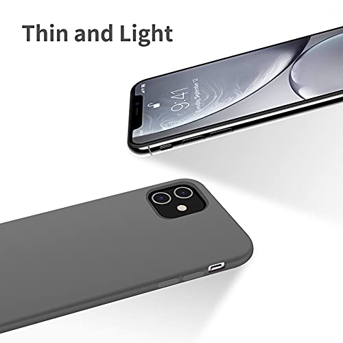 OTOFLY Funda para iPhone 11, ultra delgada, de gel de silicona líquida con protección completa antiarañazos, a prueba de golpes, compatible con iPhone 11 (gris espacial)