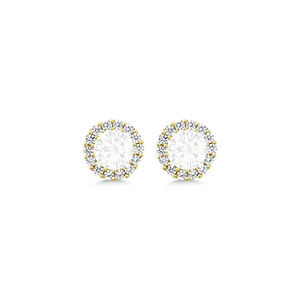 Aretes de plata de ley maciza chapada en oro amarillo