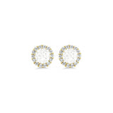 Aretes de plata de ley maciza chapada en oro amarillo