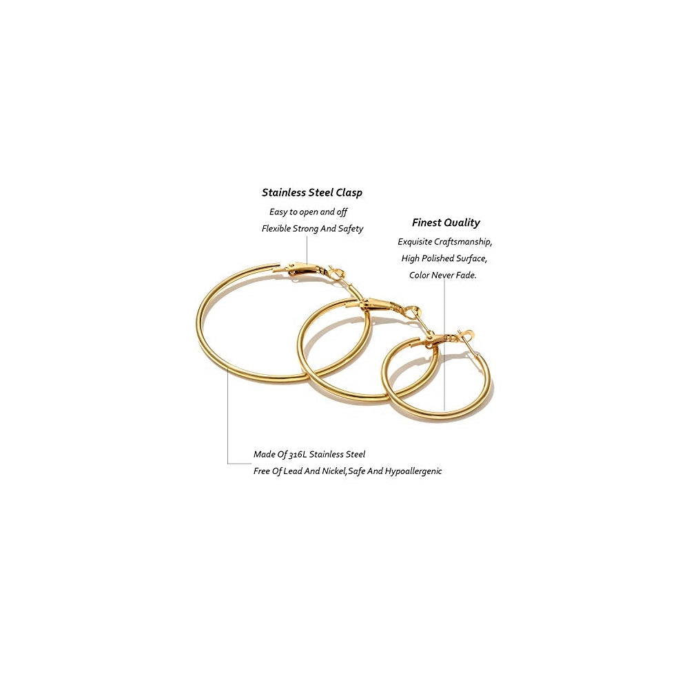 Aretes de acero inoxidable hipoalergénicos juego 6 pares