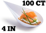 Mini platos de postre Cucharas de degustación blancas