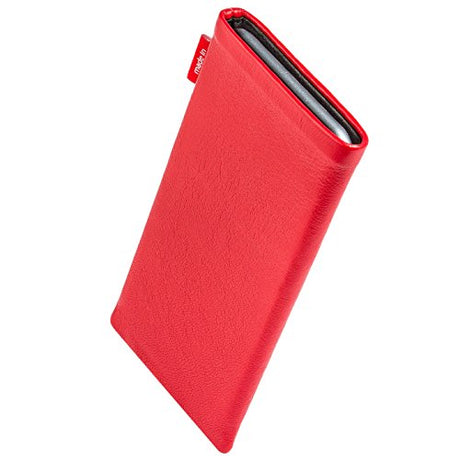 fitBAG Beat Red - Funda a medida para Samsung Galaxy S22 Ultra | Fabricada en Alemania | Funda de piel fina de napa con forro de microfibra para limpieza de pantallas