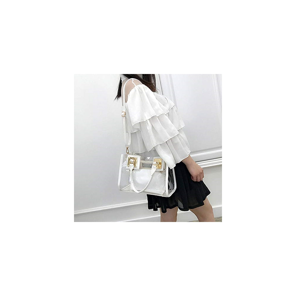 Bolsos de mano transparente para mujer 2 unidades con asa