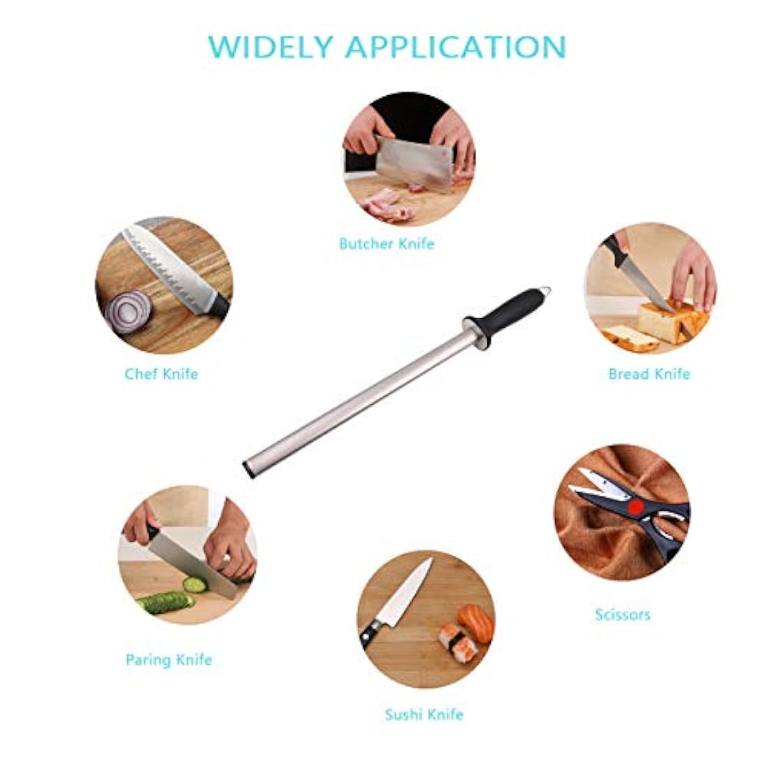 Afilar para afilar Rod, sacapuntas de cuchillo de cocina