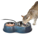 K&H Pet Products Thermo-Kitty Café - Cuenco para gatos calentado al aire libre - No más alimentos congelados o agua