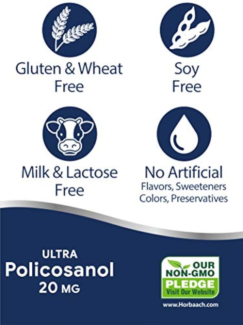 Policosanol 20 mg Soporta el colesterol y la salud cardíaca