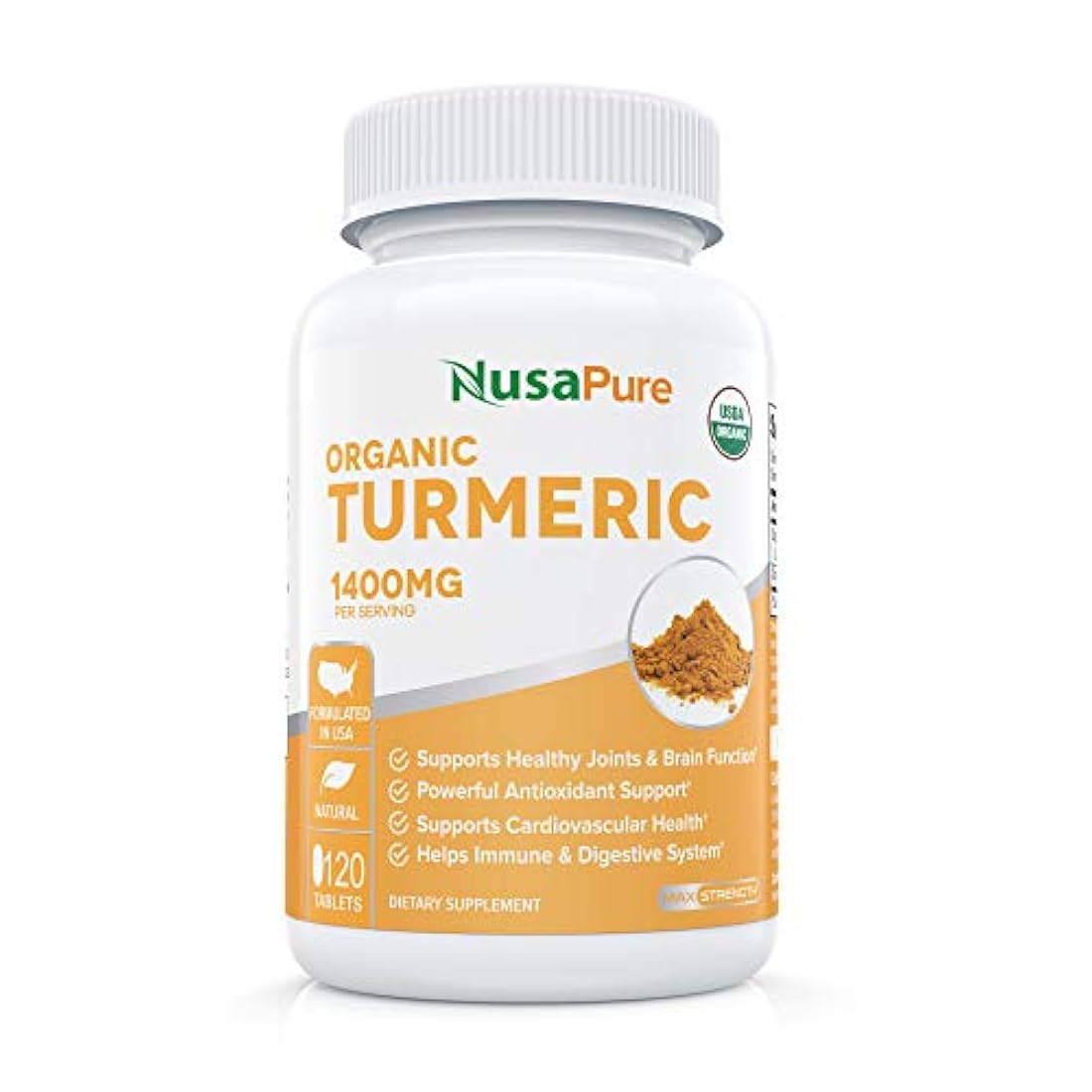 cúrcuma orgánica del USDA con extracto de pimienta