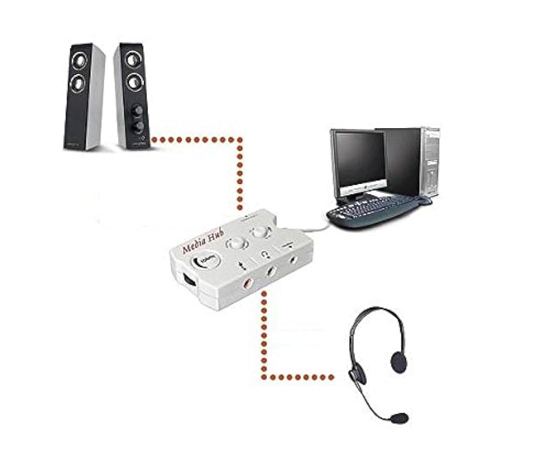 Conmutación de audio Altavoz/auriculares Hub - Manhattan