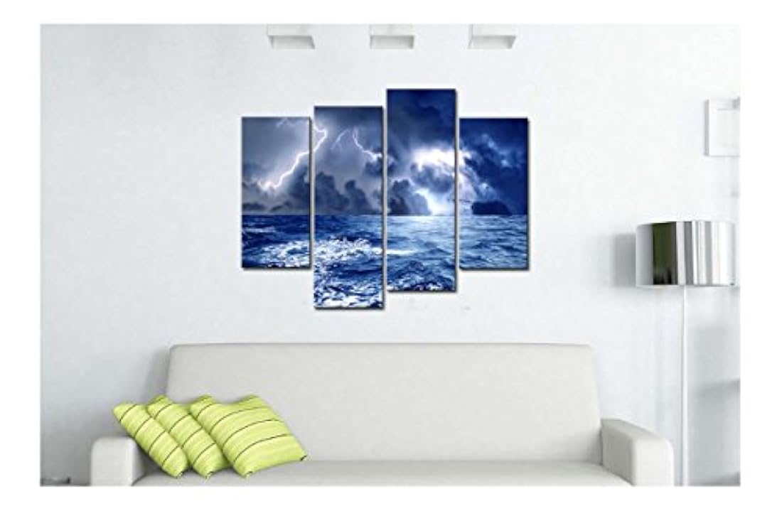 Impresión sobre lienzo para pared, diseño de tormenta marina