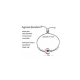 Pulseras de piedra natal de corazón  Color: 07 Jul - Rubí