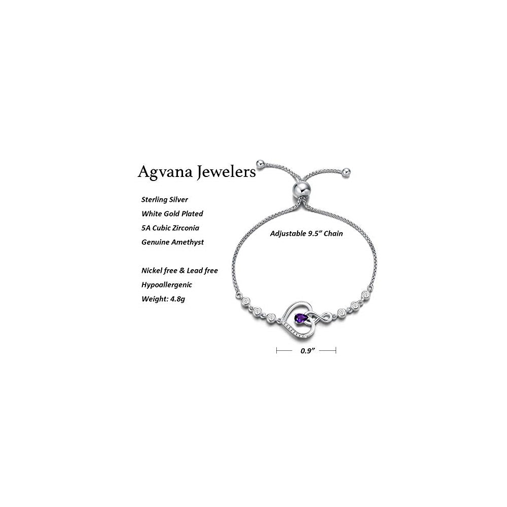 Pulseras de piedra AGVANA de Metal para regalos San Valentín