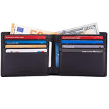 DiLoro -Billetera de piel fina para hombre,bolsillo bifold