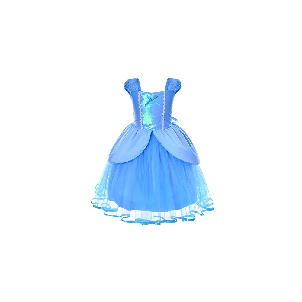 Disfraz de princesa vestido azul para niñas talla 4-5T