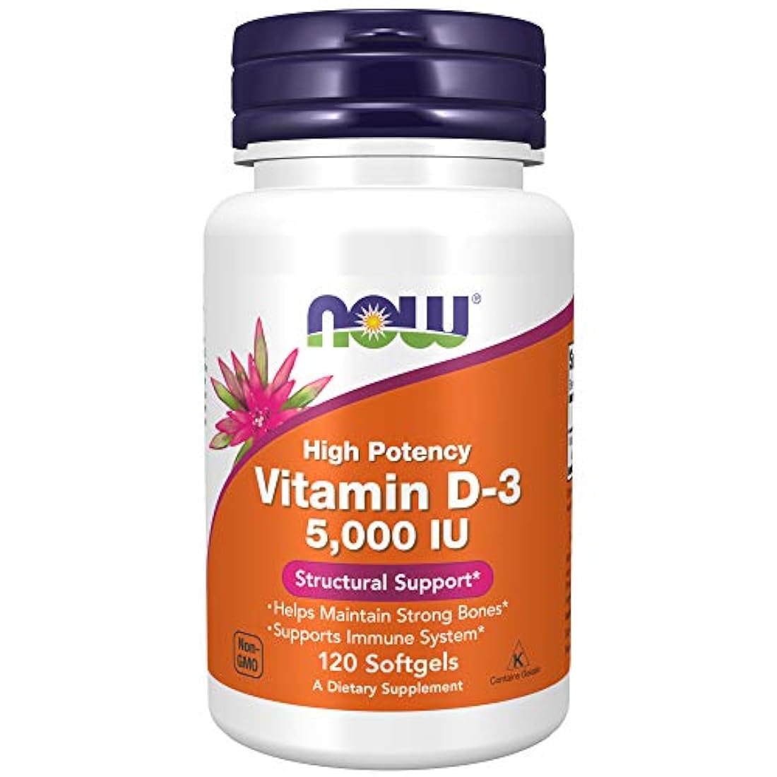 Complejo vitamínico Now Foods, Vitamina D3 5000 UI, 120