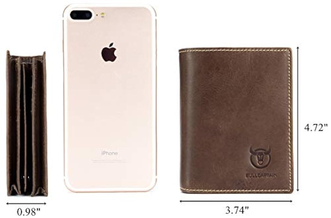 BilLCAPTAIN billetera de cuero genuino para hombres