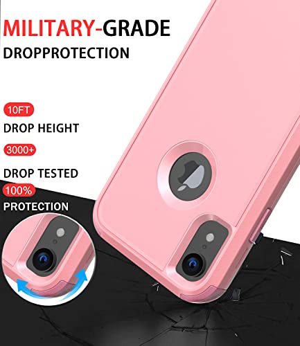 Diverbox Funda para iPhone Xr [a prueba de golpes, a prueba de gotas] [a prueba de polvo], resistente funda de protección para Apple iPhone XR (rosa)