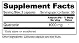 Quercetina 500mg para la salud sinusal, inmune, piel, huesos (100 cápsulas) - No OMG, Vegano