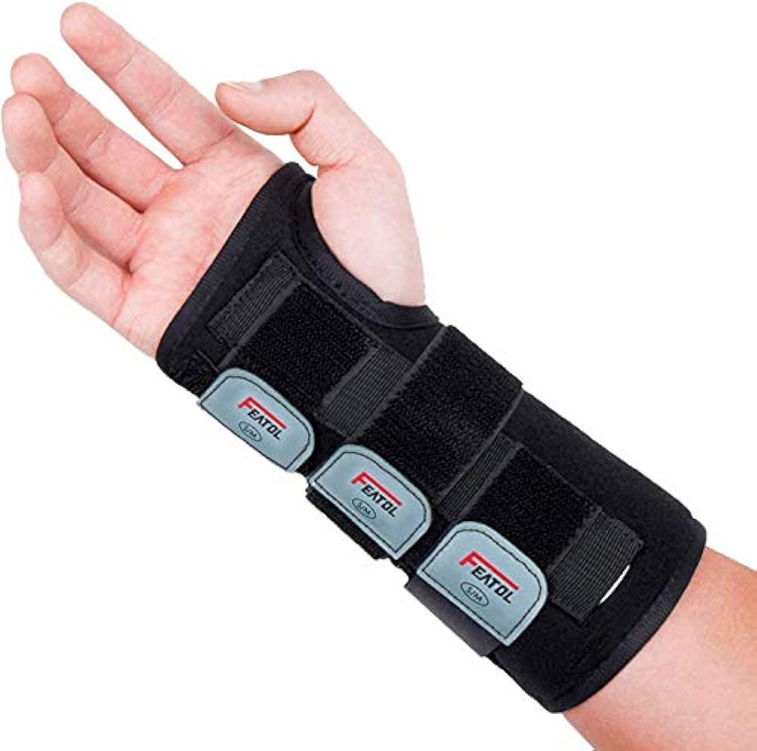 Muñequera ajustable con férulas Derecha, Talla M/L, Negro