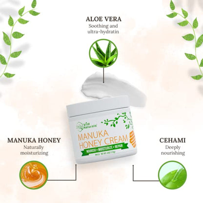 Crema de miel de manuka para curación e hidratación