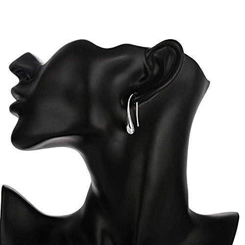 Pendientes colgantes de hilo de plata  blanco / 1 par