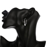 Pendientes colgantes de hilo de plata  blanco / 1 par