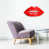 Arte de pared 3D con labios brillantes, listo para colgar.