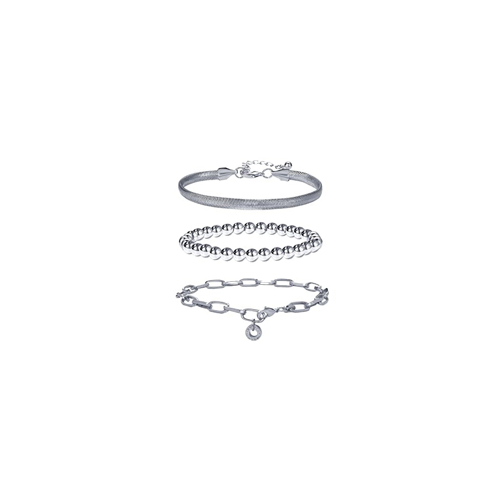 Pulseras Juego de 9 pulseras de cadena de oro para mujeres