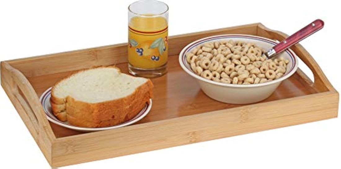 Bandeja de madera con asas – Ideal para cenas, bandeja de té