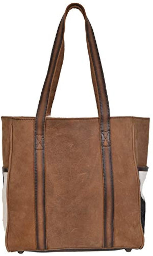 Bolso tote de piel color marrón.  Marca STS Ranchwear