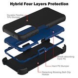 Leptech Funda para Samsung Galaxy A03S con protector de pantalla de vidrio templado, [Serie Funda] Clip de cinturón duro, resistente, resistente, resistente, resistente, resistente a prueba de golpes, cubierta para teléfono celular (negro)